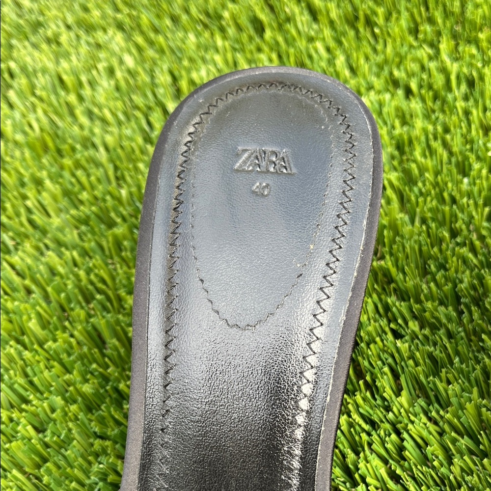 Zara Black Kitten Heels with Mesh - Picture 2 of 7